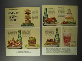 1963 7-Up Seven-Up Soda Ad - With Festive Foods! - $18.49