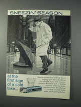 1963 Alka-Seltzer Tablets Ad - Sneezin' Season - $18.49