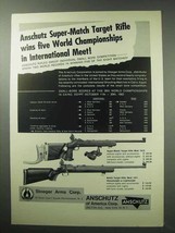 1963 Anschutz Rifle Ad - Super-Match 1413; Match 1411 - $18.49