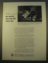 1963 Bell Telephone Laboratories Ad - Electron Tubes - £14.45 GBP
