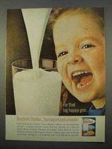 1963 Borden&#39;s Starlac Instant Milk Ad - Big Happy Grin - $18.49