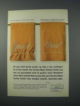 1963 Cannon Royal Family Towels Ad - Yours? Ours! - £14.78 GBP
