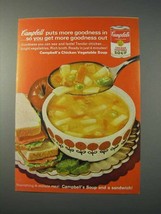 1963 Campbell&#39;s Chicken Vegetable Soup Ad - Goodness - £14.52 GBP