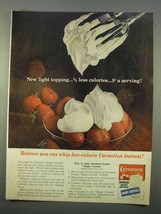 1963 Carnation Instant Nonfat Dry Milk Ad - Whip - £14.60 GBP