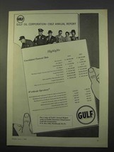 1963 Gulf Oil Ad - 1962 Annual Report - £13.80 GBP