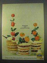 1963 Hellmann&#39;s Mayonnaise Ad - Flower Pot Sandwiches - $18.49