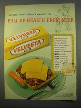 1963 Kraft Velveeta Cheese Ad, Full of Health from Milk - $18.49