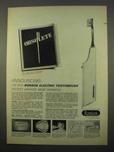 1963 Ronson Electric Toothbrush Ad - Obsolete - £14.48 GBP