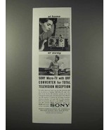 1963 Sony Micro-TV Ad - At Home or Away - £14.78 GBP