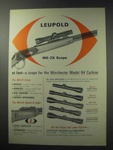 1964 Leupold M8-2X Scopes Ad - Winchester 94 Carbine - £14.66 GBP