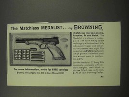 1966 Browning Medalist .22 Long Rifle Pistol Ad - £14.54 GBP