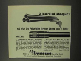 1966 Lyman Choke Ad - 3-Barreled Shotgun? - £13.91 GBP