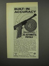 1970 Browning .22 Automatic Pistol Ad - Accuracy - £14.53 GBP