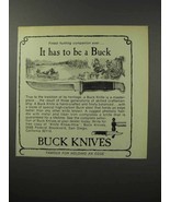 1970 Buck Knives Ad - It Has to Be A Buck - £14.76 GBP