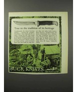 1970 Buck Knives Ad - True To The Tradition of Heritage - £14.62 GBP