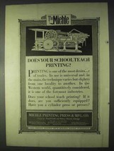 1922 Miehle Printing Press Ad - Does Your School Teach - £14.45 GBP