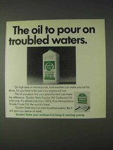 1969 Quaker State Duplex HD Outboard Motor Oil Ad - $18.49