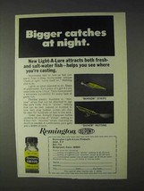 1969 Remington Light-a-Lure Ad - Catches At Night - £14.78 GBP