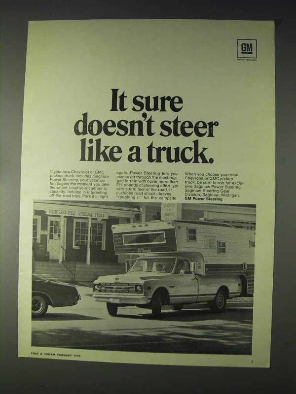 1970 GM Power Steering Ad - Doesn't Steer Like a Truck - $18.49