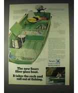 1970 Sears Ted Williams Jonfisher Boat Ad - Fiber Glass - £14.78 GBP