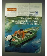 1971 Sears Ted Williams Gamefisher Boat Ad - Won&#39;t Sink - £14.78 GBP