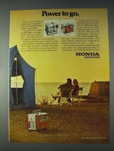 1972 Honda E900 and E1500 Generators Ad - Power to Go - £14.54 GBP