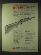1972 Ruger M-77 Rifle Ad - The Performance Rifle - £15.01 GBP