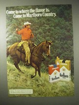 1976 Marlboro Cigarettes Ad - Marlboro Man, Cowboy - Where the Flavor Is - £14.45 GBP