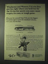 1973 Winchester-Western T22 Rim Fire Ammunition Ad - £14.54 GBP