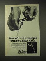 1977 Schrade Old Timer Gunstock Trapper Knife Ad - £14.55 GBP