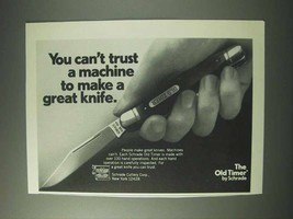 1978 Schrade Old Timer Knife Ad - Can&#39;t Trust a Machine - £14.54 GBP