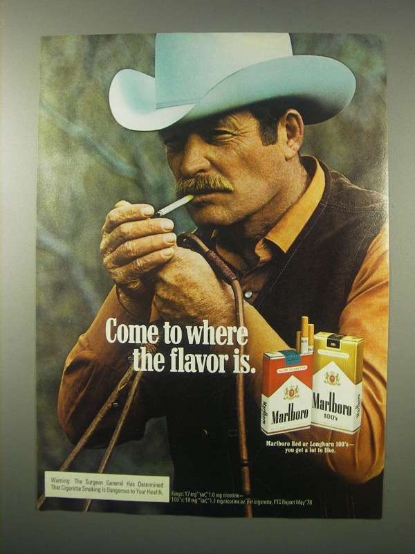 1979 Marlboro Cigarettes Ad - Cowboy - Where the Flavor is - £14.44 GBP