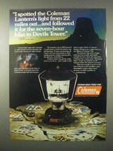 1980 Coleman 275 Lantern Ad - Devils Tower - $18.49