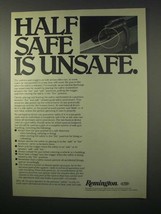 1980 Remington Firearms Ad - Half Safe is Unsafe - $18.49