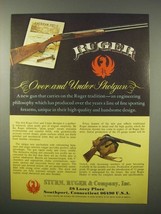 1980 Ruger Over and Under Shotgun Ad - $18.49