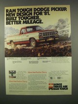 1981 Dodge Pickup Truck Ad - Ram Tough - $18.49