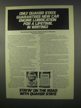 1981 Quaker State Motor Oil Ad - Engine Lubrication - $18.49
