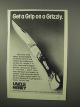 1981 Schrade Uncle Henry Grizzly Lockback Knife Ad - £14.87 GBP