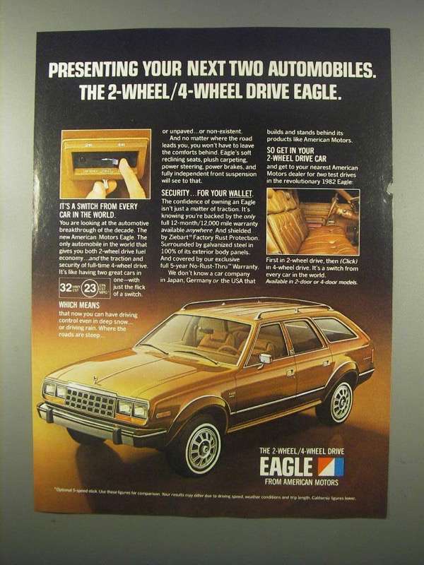 1982 AMC Eagle Car Ad - Your Next Two Automobiles - $18.49