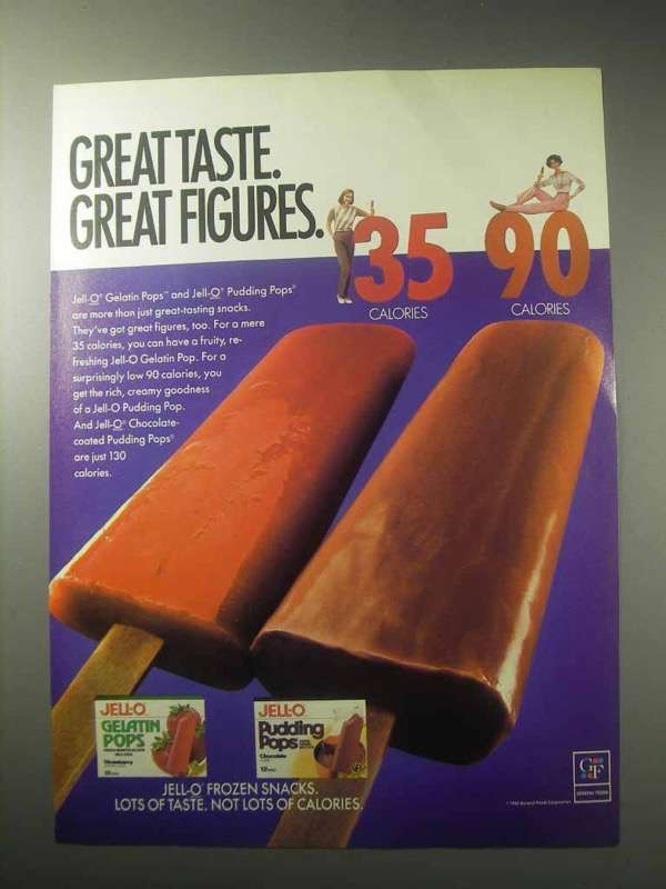 1985 JellO Gelatin Pops and Pudding Pops Ad 198089