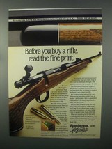 1982 Remington Model 700 Rifle Ad - Read Fine Print - $18.49