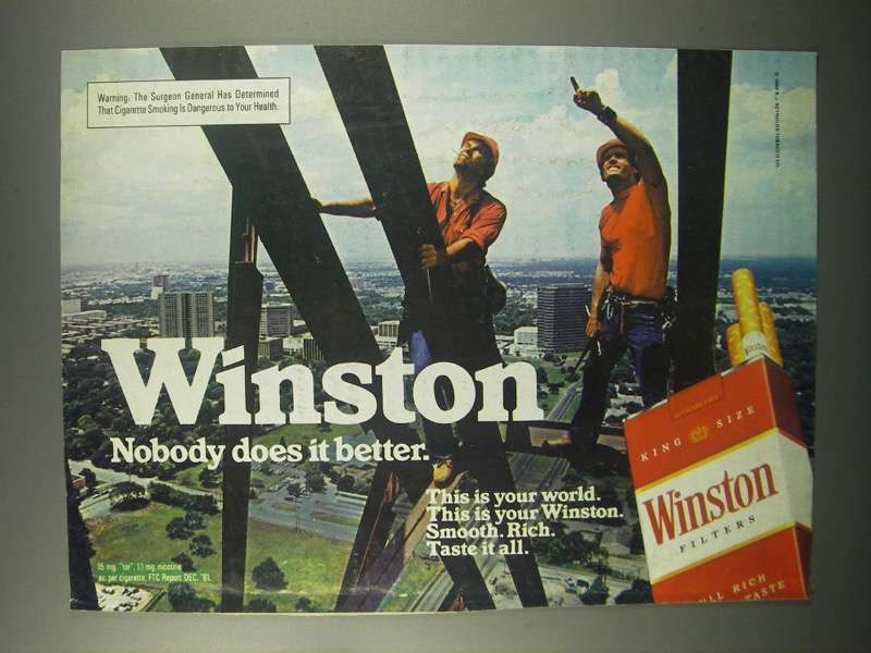 1982 Winston Cigarettes Ad - Nobody Does Better - $18.49