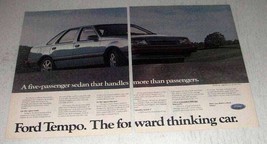 1986 Ford Tempo Car Ad - The Forward Thinking Car - £14.65 GBP