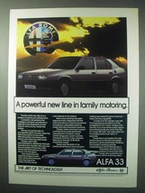1984 Alfa Romeo 33 Car Ad - Powerful Family Motoring - £14.48 GBP