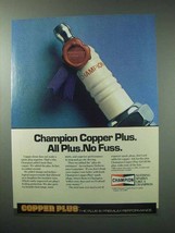 1984 Champion Copper Plus Spark Plugs Ad - No Fuss - £14.77 GBP
