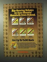1984 Federal Shotshells Ad - Rip-Roaring Sure-Shootin&#39; - £14.50 GBP