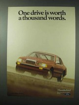 1984 Ford Thunderbird Car Ad - One Drive is Worth - £14.54 GBP
