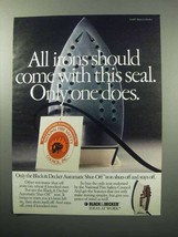 1987 Black & Decker Automatic Shut-Off Iron Ad - Seal - $18.49