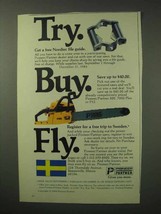 1984 Pioneer / Partner Chain Saw Ad - Try Buy Fly - $18.49