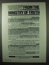 1984 Sunday Telegraph Newspaper Ad - Ministry of Truth - £14.65 GBP